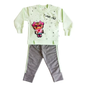 ست سویشرت و شلوار دخترانه مدل جغدی 2030