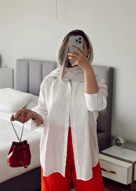 شومیز لینن برشکا CH684