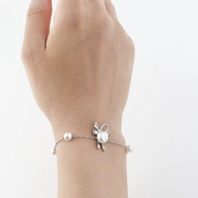 دستبند دخترانه استیل مدل مرواریدی