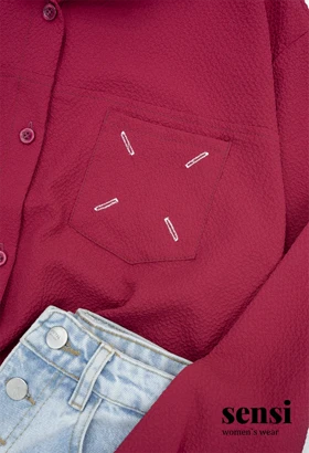 شومیز آستین بلندجلو گره‌ای کد1001765