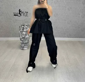 ست نیم‌تنه و شلوار سگکدار کد : 8213