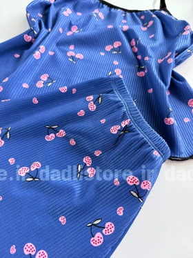 ست لباس خواب تاپ و شورتک کبریتی طرح گیلاس Rijan