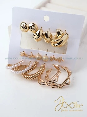 مجموعه 9 عددی گوشواره زنانه کد E1206