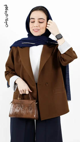 کت دو دکمه آستین راه راه