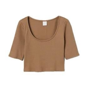 بولیز کراپ آستین کوتاه زنانه اچ اند ام کد H&M No. 0951062002/003