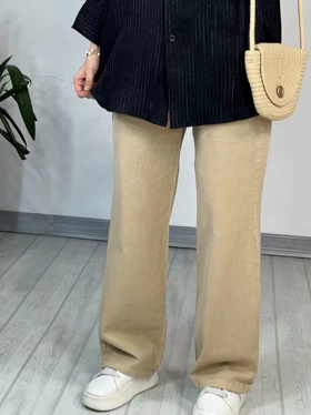 شلوار کتان نیم بگ 1