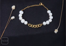 دستبند استیل کارتیر مروارید