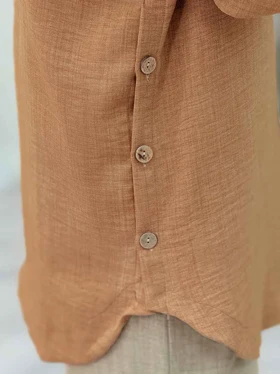 مانتو بغل سه دکمه چوبی