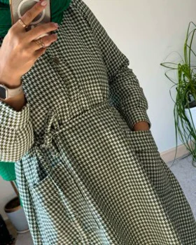 پیراهن مانتویی پشمی پیچازی