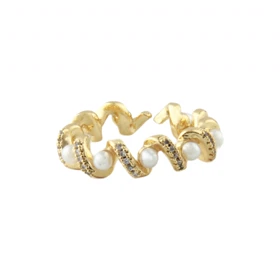 انگشتر زنانه مدل میناکاری مرواریدی