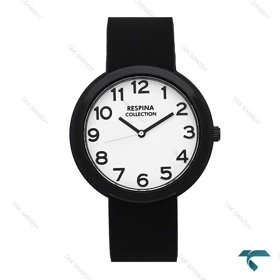 ساعت رسپینا زنانه مشکی صفحه سفید Respina-7026-L