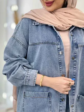 مانتو جین برش‌دار