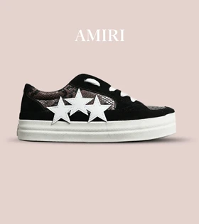 کفش اسنیکرزمشکی قهوه ای سفید Amiri Stars v2 مدل 7068