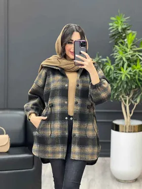 پالتو چهارخونه کمر گت