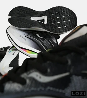 کفش کتانی مشکی خاکستری Saucony Ride Review v.2