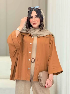 مانتو پانچ تک جیب پشت پیله