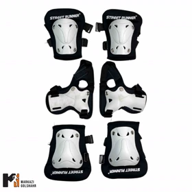 ست ایمنی اسکیت زانو بند، آرنج بند و دستکش (مشکی)