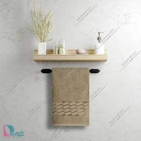 حوله دستی بزرگ طرح آرام رنگ نسکافه ای
