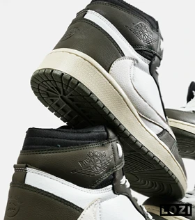 کفش کتانی ساق‌دار سفید زیتونی مردانه NIKE travis scott