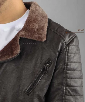 کت چرم مردانه یقه خزدار 2265