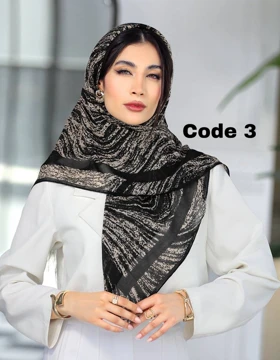 روسری حریرنخ مشکی تابستانه 4394