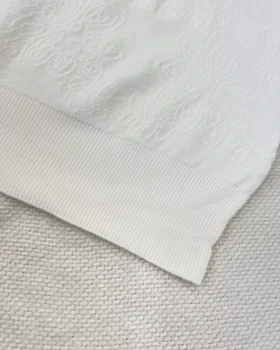 بلوز بافت آستین سه ربع یقه مروارید کد 5291