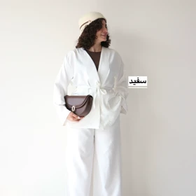 ست کت و شلوار مدل بارلی (سفید)