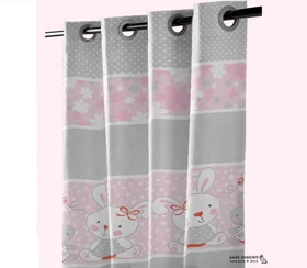 پرده اتاق کودک رزبرن طرح LITTLE BUNNY