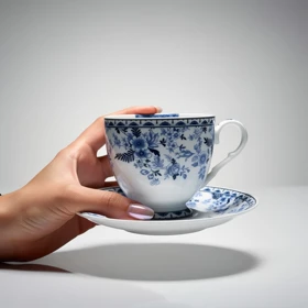 سرویس چای و قهوه خوری 6 تایی گل آبی