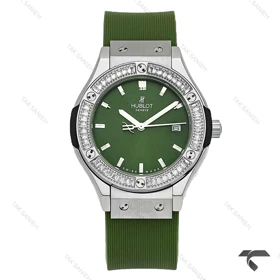 ساعت هابلوت زنانه سیلور سبز دورنگین Hublot-10446-L