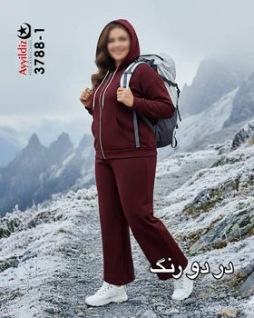 سویشرت و شلوار زنانه سایز بزرگ مدل 3788