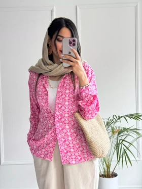 شومیز مانتویی سیلک