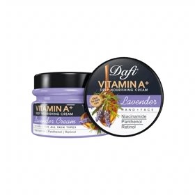 کرم کاسه‌ای دست و صورت دافی لاوندر حاوی ویتامین A مناسب انواع پوست 322 گرم