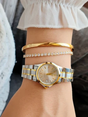 ساعت کاسیو طلایی نقره‌ای