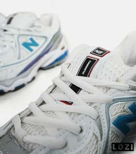 کفش کتانی مردانه و زنانه سفید طوسی آبی NEW BALANCE 1064