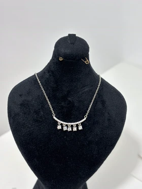 گردنبند نقره زنانه نگین ریزشی 970