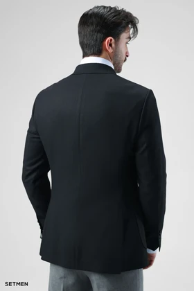 کت تک مردانه نیم آستر دو دکمه یقه ایتالیایی