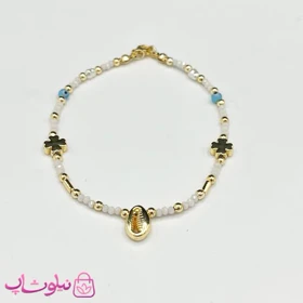 دستبند زنانه صدفی طرح گل کد 180