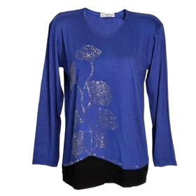 بلوز زنانه مجلسی ویسکوز طرح گل نگین‌دار