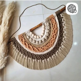 دیوار کوب مکرومه نیم دایره رنگی