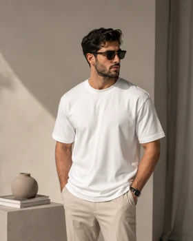 تیشرت مردونه سفید ساده کد 29458