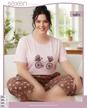 تیشرت شلوارک بیگ سایز sexen کد 12811