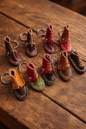 جاکلیدی فانتزی چرم طبیعی j9