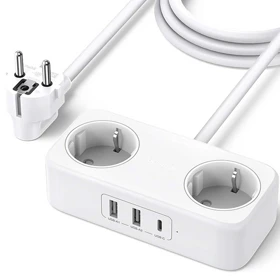 چندراهی برق دو سوکت و شارژر رومیزی یواس‌بی و تایپ‌سی 30 وات یوگرین CD280 50683