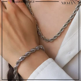 مشخصات و خرید نیم ست طنابی 6 میل سفید کد00108 -