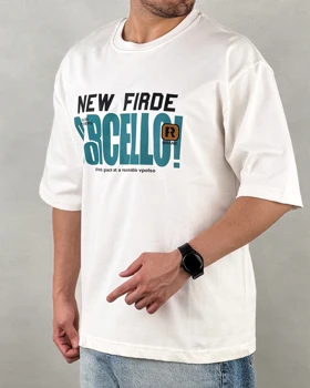 تیشرت مردانه یقه گرد نیوفراید رنگ سفید کد 30304