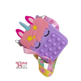 کیف پاپیت یونیکورن سایز بزرگ (20cm) مدل سیلیکونی تک شاخ