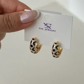 گوشواره حلقه‌ای میناکاری رنگی 530