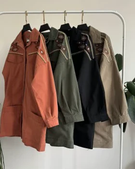 مانتو کتان گلدوزی