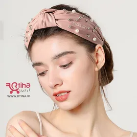 تل سر مرواریدی گره دار مدل چرمی